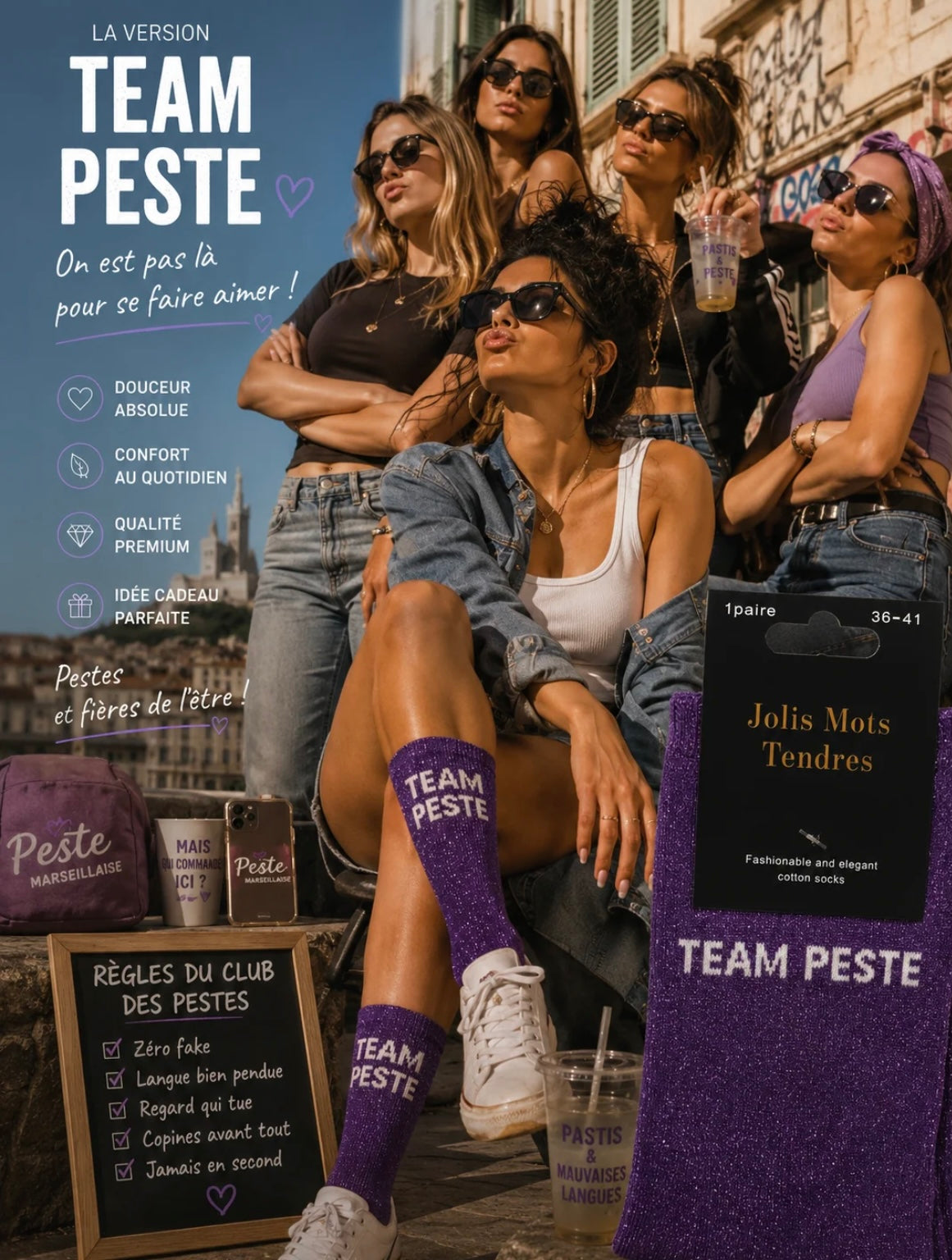 Chaussette paillette - TEAM PESTE