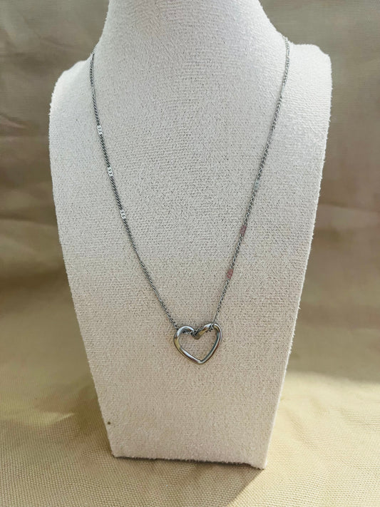 Collier - Cœur argenté