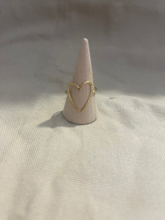 Bague - Cœur doré